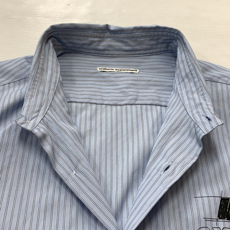 【中古品】【メンズ】 UNIFOAM EXEPERIMENT ユニフォーム エクスペリメント PRINT SHIRT UE-252020 IN-PROCESS ペイント シャツ 長袖 トップス 142-260826-sa-03-tei サイズ：4 カラー：ストライプ 万代Net店