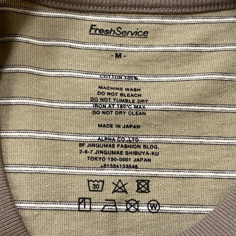 【中古品】【メンズ】 FRESHSERVICE フレッシュ サービス FSC262-70119 CONPACT DRY BORDER TEE コンパクト ドライ ボーダー Tシャツ 半袖 トップス 140-260826-sa-11-tei サイズ：M カラー：ベージュ 万代Net店