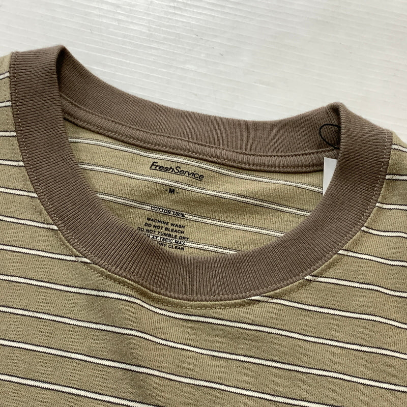 【中古品】【メンズ】 FRESHSERVICE フレッシュ サービス FSC262-70119 CONPACT DRY BORDER TEE コンパクト ドライ ボーダー Tシャツ 半袖 トップス 140-260826-sa-11-tei サイズ：M カラー：ベージュ 万代Net店