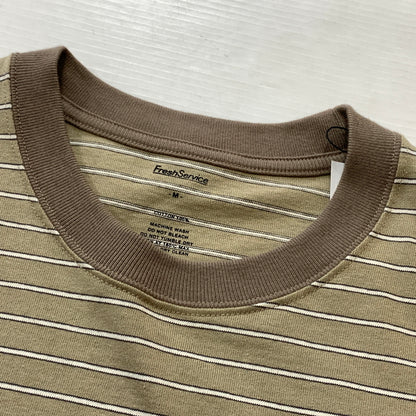 【中古品】【メンズ】 FRESHSERVICE フレッシュ サービス FSC262-70119 CONPACT DRY BORDER TEE コンパクト ドライ ボーダー Tシャツ 半袖 トップス 140-260826-sa-11-tei サイズ：M カラー：ベージュ 万代Net店