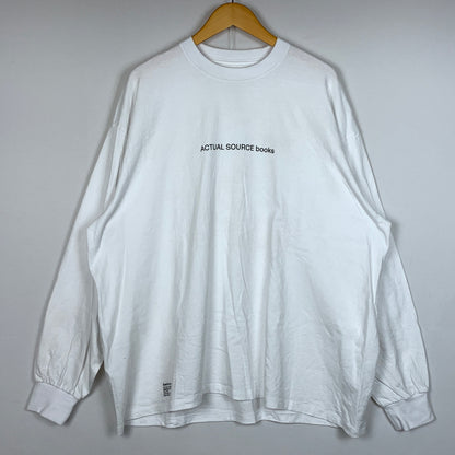 【中古品】【メンズ】 ACTUAL SOURCE アクチュアル ソース × FRESH SERVICE フレッシュ サービス L/S BOOK TEE ロング スリーブ ブック Tシャツ 長袖 トップス 140-260826-sa-10-tei サイズ：L カラー：ホワイト 万代Net店