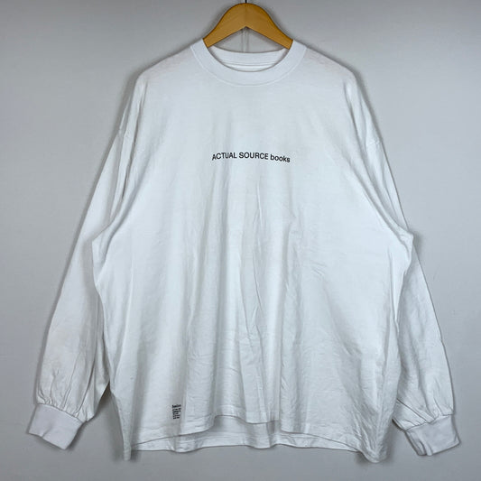 【中古品】【メンズ】 ACTUAL SOURCE アクチュアル ソース × FRESH SERVICE フレッシュ サービス L/S BOOK TEE ロング スリーブ ブック Tシャツ 長袖 トップス 140-260826-sa-10-tei サイズ：L カラー：ホワイト 万代Net店