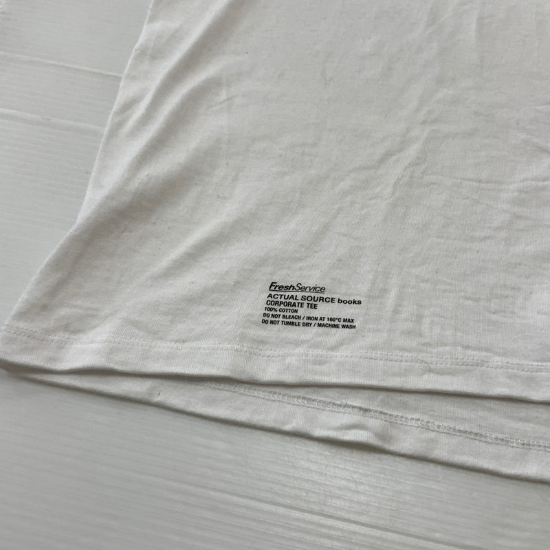 【中古品】【メンズ】 ACTUAL SOURCE アクチュアル ソース × FRESH SERVICE フレッシュ サービス L/S BOOK TEE ロング スリーブ ブック Tシャツ 長袖 トップス 140-260826-sa-10-tei サイズ：L カラー：ホワイト 万代Net店