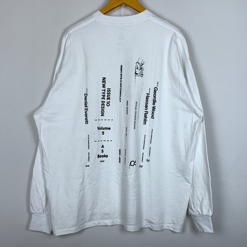 【中古品】【メンズ】 ACTUAL SOURCE アクチュアル ソース × FRESH SERVICE フレッシュ サービス L/S BOOK TEE ロング スリーブ ブック Tシャツ 長袖 トップス 140-260826-sa-10-tei サイズ：L カラー：ホワイト 万代Net店