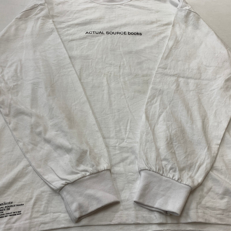 【中古品】【メンズ】 ACTUAL SOURCE アクチュアル ソース × FRESH SERVICE フレッシュ サービス L/S BOOK TEE ロング スリーブ ブック Tシャツ 長袖 トップス 140-260826-sa-10-tei サイズ：L カラー：ホワイト 万代Net店