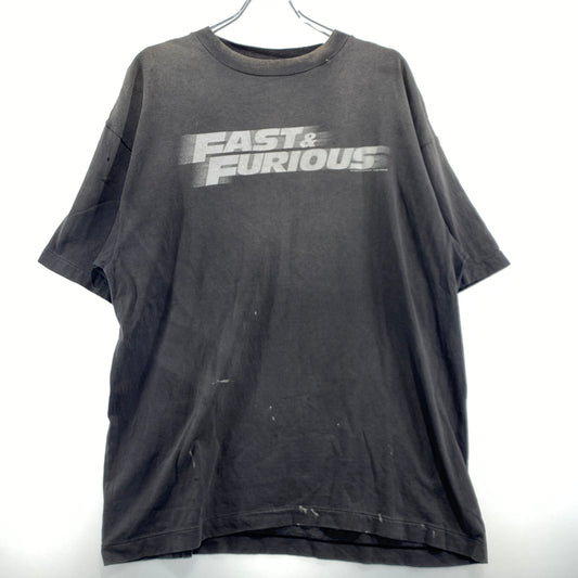 【現状渡し品】【メンズ】 Saint MXXXXXX セント マイケル FF_SS T-SHIRT FAST FURIOUS SM-MK8-0000-C06 ファスト アンド フュリアス ショートスリーブ Tシャツ 半袖 トップス ワイルドスピード 142-260824-sa-11-tei サイズ：L カラー：グレー 万代Net店