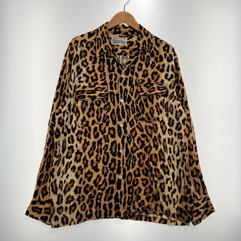 【中古品】【メンズ】 WACKOMARIA ワコマリア LEOPARD RAYON L/S SHIRT レオパード レーヨン ロングスリーブ シャツ 長袖 トップス 140-260824-yo-09-teih サイズ：L カラー：柄 万代Net店
