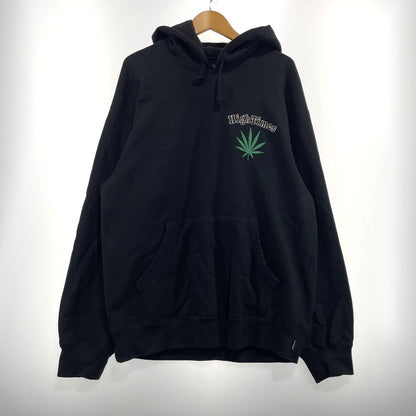 【中古品】【メンズ】 WACKMARIA ワコマリア × HIGH TIMES ハイタイムズ 別注コラボ HEAVY WEIGHT HOODIE ヘビーウェイト フーディ 長袖 トップス プルオーパーパーカー 140-260824-yo-08-teih サイズ：XL カラー：ブラック 万代Net店