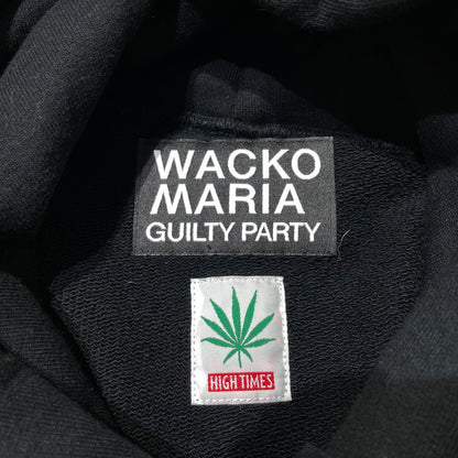 【中古品】【メンズ】 WACKMARIA ワコマリア × HIGH TIMES ハイタイムズ 別注コラボ HEAVY WEIGHT HOODIE ヘビーウェイト フーディ 長袖 トップス プルオーパーパーカー 140-260824-yo-08-teih サイズ：XL カラー：ブラック 万代Net店