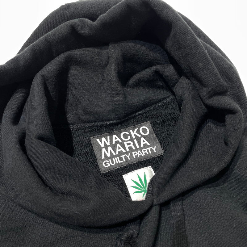 【中古品】【メンズ】 WACKMARIA ワコマリア × HIGH TIMES ハイタイムズ 別注コラボ HEAVY WEIGHT HOODIE ヘビーウェイト フーディ 長袖 トップス プルオーパーパーカー 140-260824-yo-08-teih サイズ：XL カラー：ブラック 万代Net店