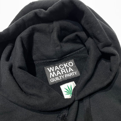 【中古品】【メンズ】 WACKMARIA ワコマリア × HIGH TIMES ハイタイムズ 別注コラボ HEAVY WEIGHT HOODIE ヘビーウェイト フーディ 長袖 トップス プルオーパーパーカー 140-260824-yo-08-teih サイズ：XL カラー：ブラック 万代Net店