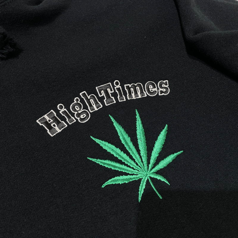 【中古品】【メンズ】 WACKMARIA ワコマリア × HIGH TIMES ハイタイムズ 別注コラボ HEAVY WEIGHT HOODIE ヘビーウェイト フーディ 長袖 トップス プルオーパーパーカー 140-260824-yo-08-teih サイズ：XL カラー：ブラック 万代Net店