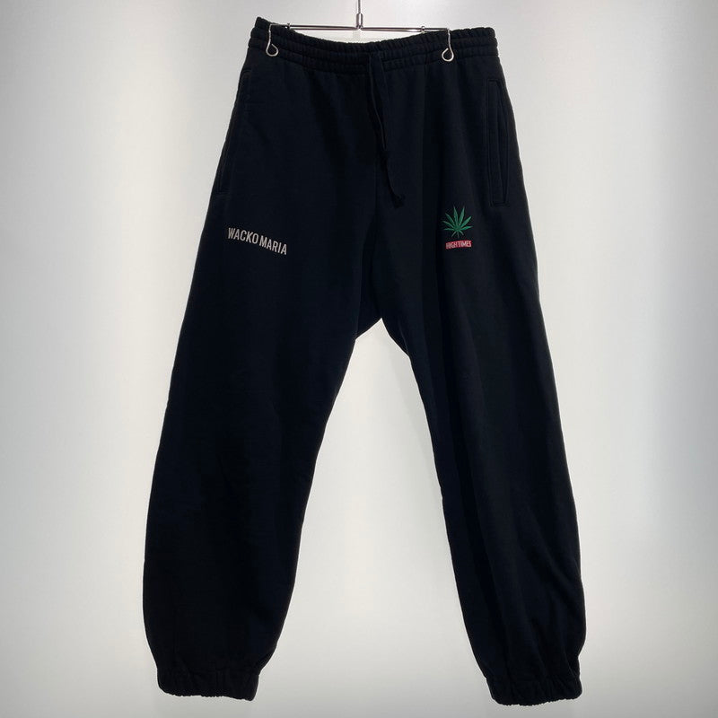 【中古品】【メンズ】 WACKMARIA ワコマリア × HIGH TIMES ハイタイムズ 別注コラボ HEAVY WEIGHT SWEAT PANTS ヘビーウェイト スウェット パンツ ボトムス 151-260824-yo-01-teih サイズ：L カラー：ブラック 万代Net店