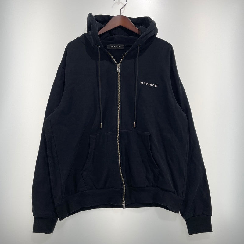 【中古品】【メンズ】 MLVINCE メルヴィンス CLASSIC LOGO ZIP UP HOODIE MV2022-11 クラシック ロゴ ジップアップ フーディ 長袖 トップス パーカー 141-260824-yo-07-teih サイズ：L カラー：ブラック 万代Net店