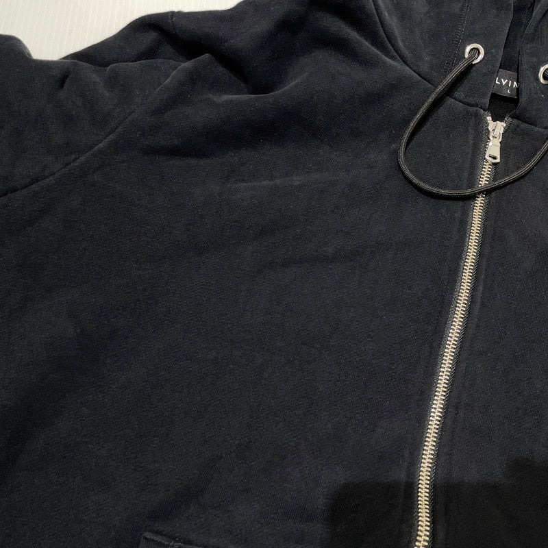 【中古品】【メンズ】 MLVINCE メルヴィンス CLASSIC LOGO ZIP UP HOODIE MV2022-11 クラシック ロゴ ジップアップ フーディ 長袖 トップス パーカー 141-260824-yo-07-teih サイズ：L カラー：ブラック 万代Net店