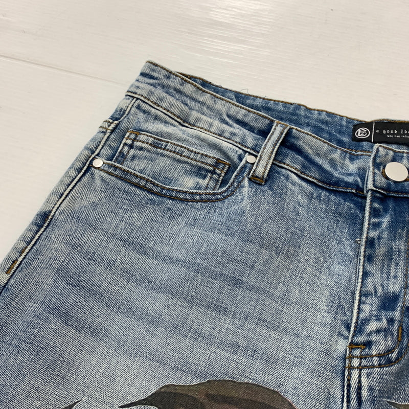 【中古品】【メンズ】 ANTHEM アンセム × A GOOD BAD INFLUENCE ア グッド バッド インフルエンス × OLI オリ 別注コラボ VENUS NATURE DENIM ヴィーナス ネイチャー デニム ボトムス ジーンズ 153-260825-sa-08-tei サイズ：L カラー：ブルー 万代Net店