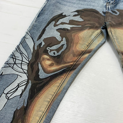 【中古品】【メンズ】 ANTHEM アンセム × A GOOD BAD INFLUENCE ア グッド バッド インフルエンス × OLI オリ 別注コラボ VENUS NATURE DENIM ヴィーナス ネイチャー デニム ボトムス ジーンズ 153-260825-sa-08-tei サイズ：L カラー：ブルー 万代Net店