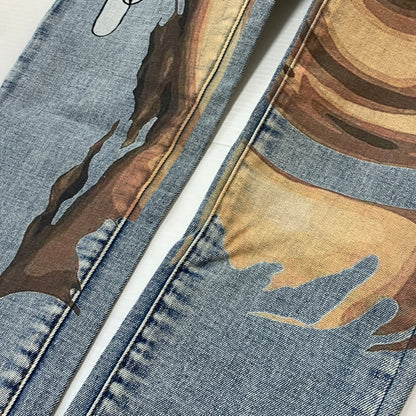 【中古品】【メンズ】 ANTHEM アンセム × A GOOD BAD INFLUENCE ア グッド バッド インフルエンス × OLI オリ 別注コラボ VENUS NATURE DENIM ヴィーナス ネイチャー デニム ボトムス ジーンズ 153-260825-sa-08-tei サイズ：L カラー：ブルー 万代Net店