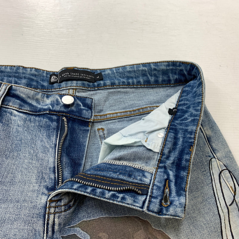 【中古品】【メンズ】 ANTHEM アンセム × A GOOD BAD INFLUENCE ア グッド バッド インフルエンス × OLI オリ 別注コラボ VENUS NATURE DENIM ヴィーナス ネイチャー デニム ボトムス ジーンズ 153-260825-sa-08-tei サイズ：L カラー：ブルー 万代Net店
