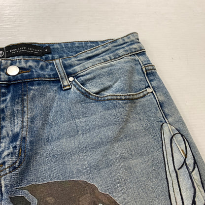 【中古品】【メンズ】 ANTHEM アンセム × A GOOD BAD INFLUENCE ア グッド バッド インフルエンス × OLI オリ 別注コラボ VENUS NATURE DENIM ヴィーナス ネイチャー デニム ボトムス ジーンズ 153-260825-sa-08-tei サイズ：L カラー：ブルー 万代Net店