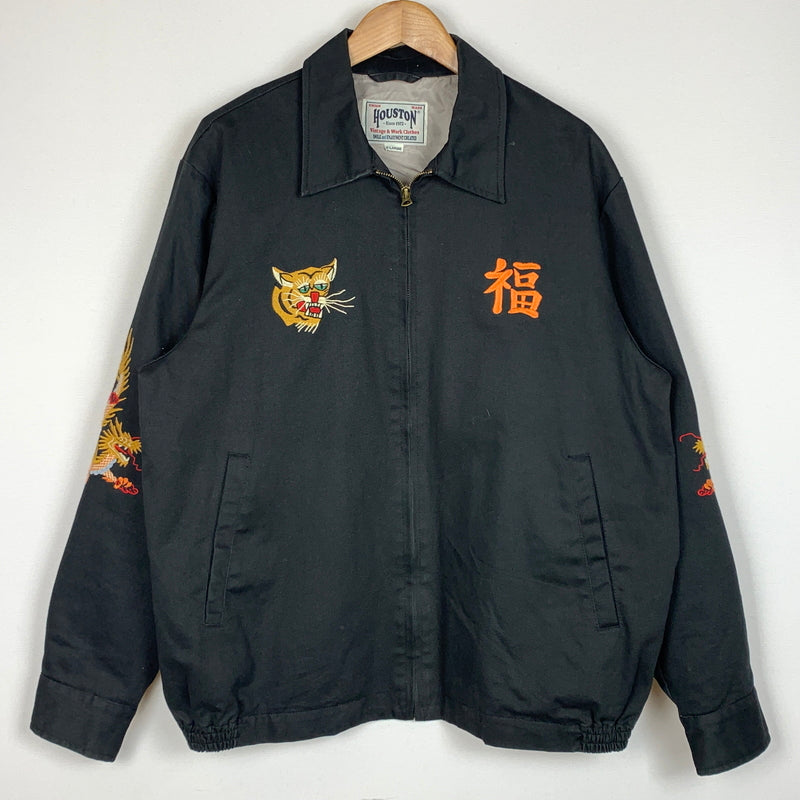【中古品】【メンズ】 HOUSTON ヒューストン SAIGON VIET NAM JACKET サイゴン ベト ナム ジャケット アウター 145-260825-sa-04-tei サイズ：XL カラー：ブラック 万代Net店