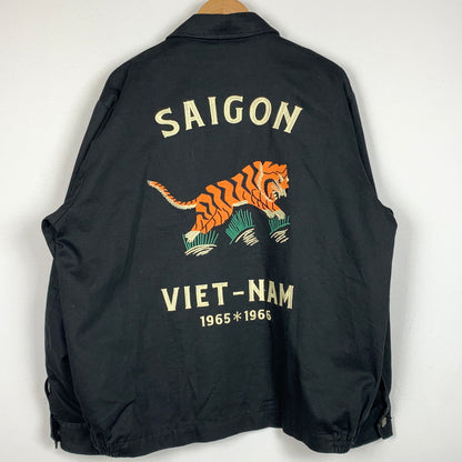【中古品】【メンズ】 HOUSTON ヒューストン SAIGON VIET NAM JACKET サイゴン ベト ナム ジャケット アウター 145-260825-sa-04-tei サイズ：XL カラー：ブラック 万代Net店