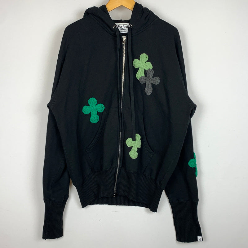【中古品】【メンズ】 perfect ribs パーフェクト リブス × Y.A.R.N. ヤーン 別注コラボ BASIC ZIP FOODIE PR612035 ベーシック ジップ フーディー 長袖 トップス フルジップパーカー 142-260825-sa-05-tei サイズ：XL カラー：ブラック 万代Net店