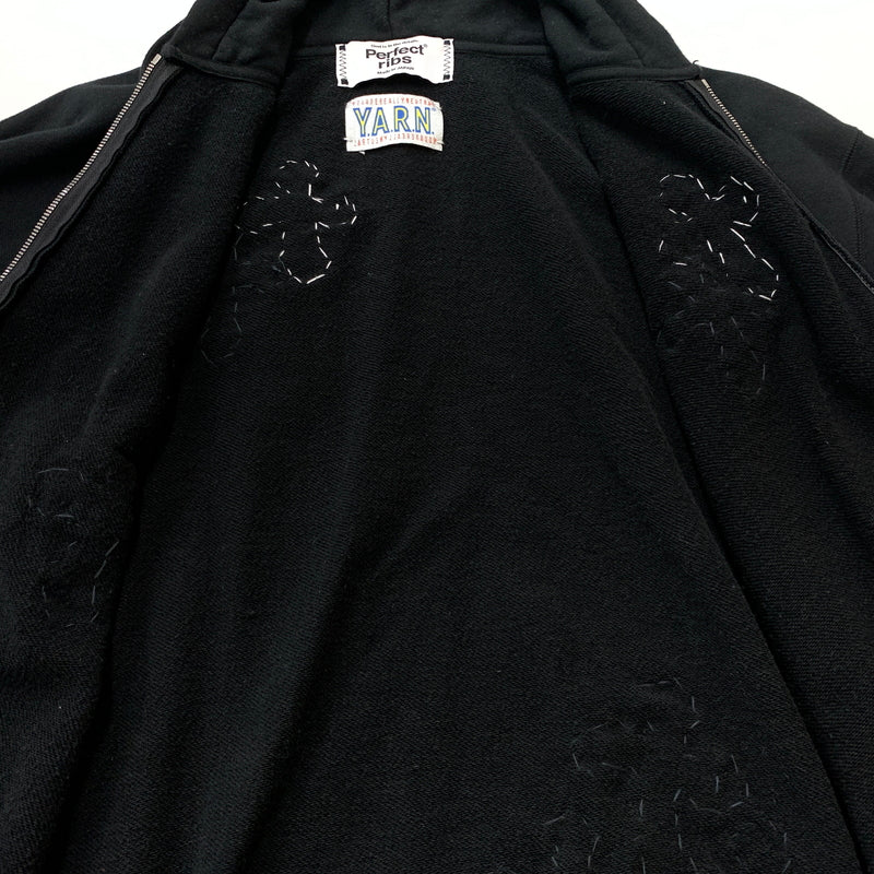 【中古品】【メンズ】 perfect ribs パーフェクト リブス × Y.A.R.N. ヤーン 別注コラボ BASIC ZIP FOODIE PR612035 ベーシック ジップ フーディー 長袖 トップス フルジップパーカー 142-260825-sa-05-tei サイズ：XL カラー：ブラック 万代Net店