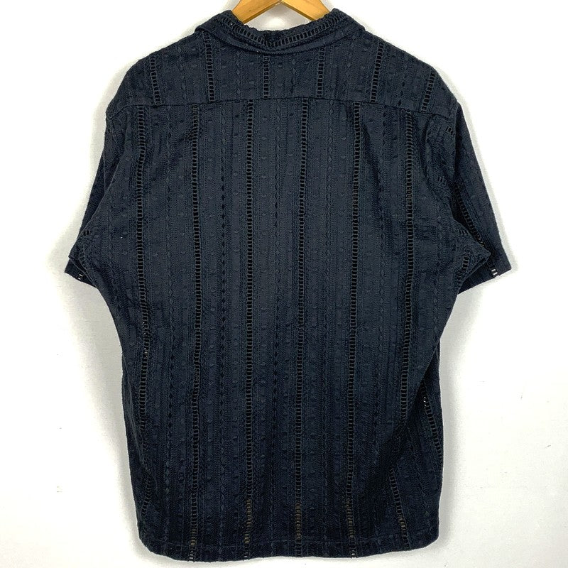 【中古品】【メンズ】 SCHOTT ショット EMBROIDERY SHIRT エンブロイダリー シャツ 半袖 トップス 145-260825-sa-06-tei サイズ：L カラー：ブラック 万代Net店