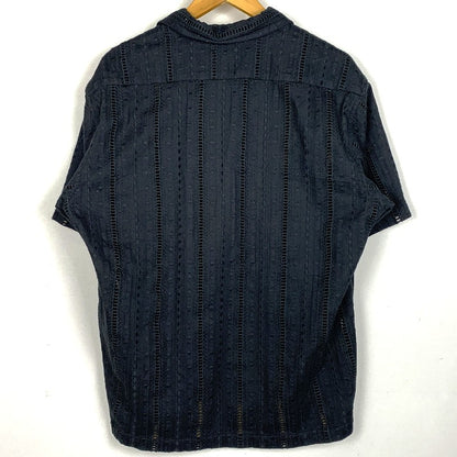 【中古品】【メンズ】 SCHOTT ショット EMBROIDERY SHIRT エンブロイダリー シャツ 半袖 トップス 145-260825-sa-06-tei サイズ：L カラー：ブラック 万代Net店