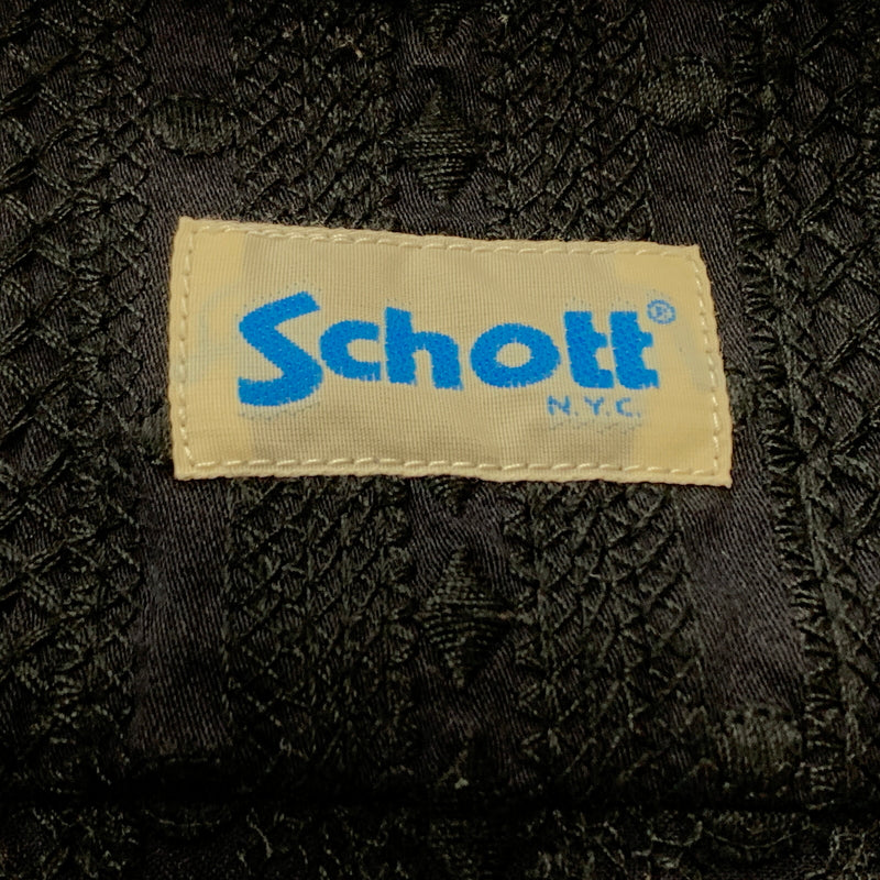 【中古品】【メンズ】 SCHOTT ショット EMBROIDERY SHIRT エンブロイダリー シャツ 半袖 トップス 145-260825-sa-06-tei サイズ：L カラー：ブラック 万代Net店