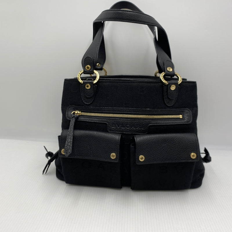 【中古品】【メンズ】 BVLGARI ブルガリ LOGO MANIA TOTE BAG ロゴ マニア トート バッグ カバン 180-260829-sa-15-tei カラー：ブラック 万代Net店