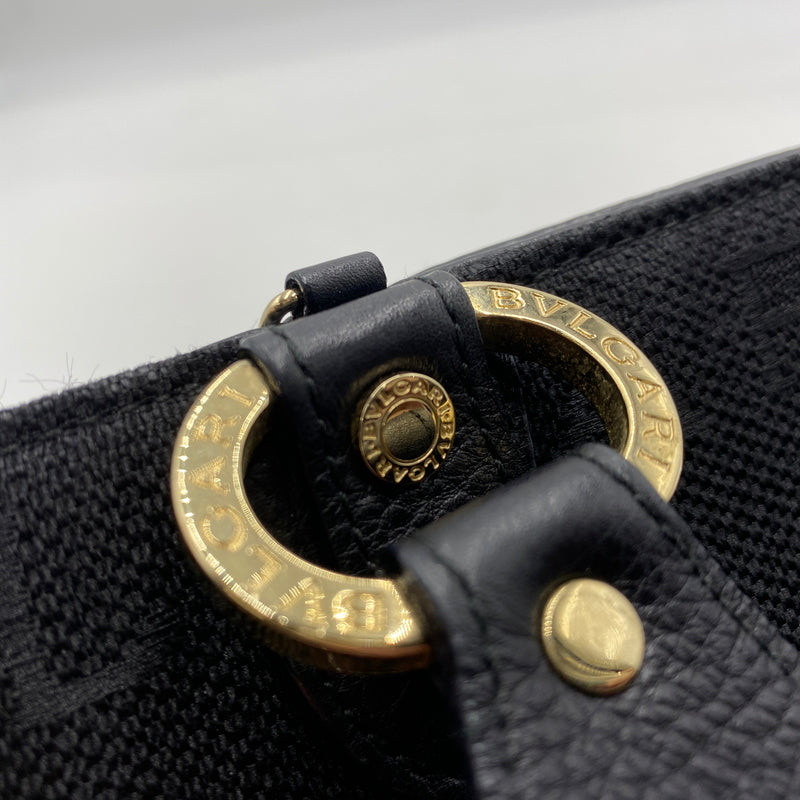 【中古品】【メンズ】 BVLGARI ブルガリ LOGO MANIA TOTE BAG ロゴ マニア トート バッグ カバン 180-260829-sa-15-tei カラー：ブラック 万代Net店