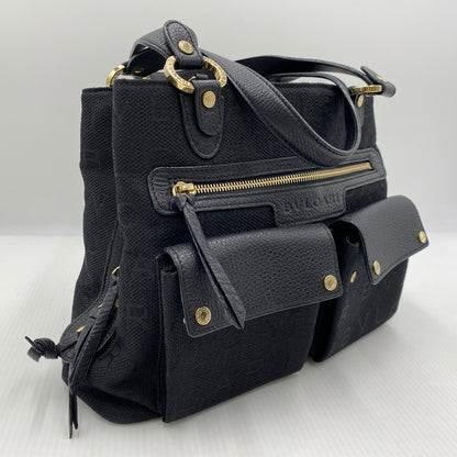 【中古品】【メンズ】 BVLGARI ブルガリ LOGO MANIA TOTE BAG ロゴ マニア トート バッグ カバン 180-260829-sa-15-tei カラー：ブラック 万代Net店