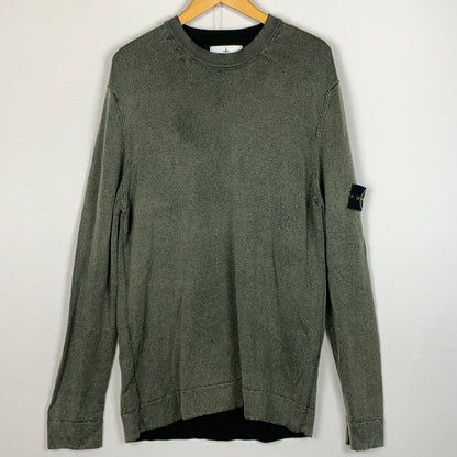 【中古品】【メンズ】 STONE ISLAND ストーン アイランド CREWNECK SWEATER クルーネック セーター 長袖 トップス トレーナー 141-260826-sa-15-tei サイズ：XXL カラー：グリーン 万代Net店