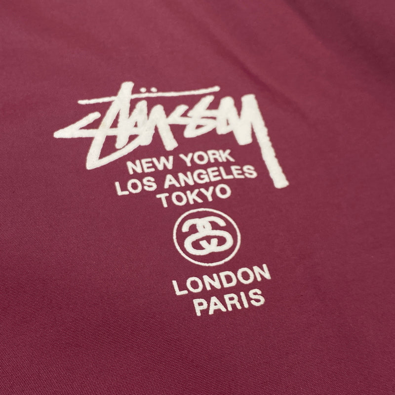 【現状渡し品】【メンズ】 STUSSY ステューシー NYLON COACH JACKET ナイロン コーチ ジャケット アウター 142-260824-sa-08-tei サイズ：L カラー：ボルドー 万代Net店