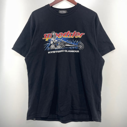 【中古品】【メンズ】 HYSTERIC GLAMOUR ヒステリックグラマー SPEEDSTER HEAVY METAL T-SHIRT 02263CT06 スピードスター ヘビーメタル Tシャツ 半袖 トップス 140-260826-ko-08-teih サイズ：L カラー：ブラック 万代Net店