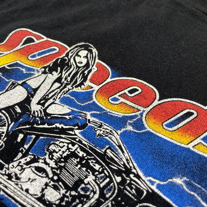 【中古品】【メンズ】 HYSTERIC GLAMOUR ヒステリックグラマー SPEEDSTER HEAVY METAL T-SHIRT 02263CT06 スピードスター ヘビーメタル Tシャツ 半袖 トップス 140-260826-ko-08-teih サイズ：L カラー：ブラック 万代Net店