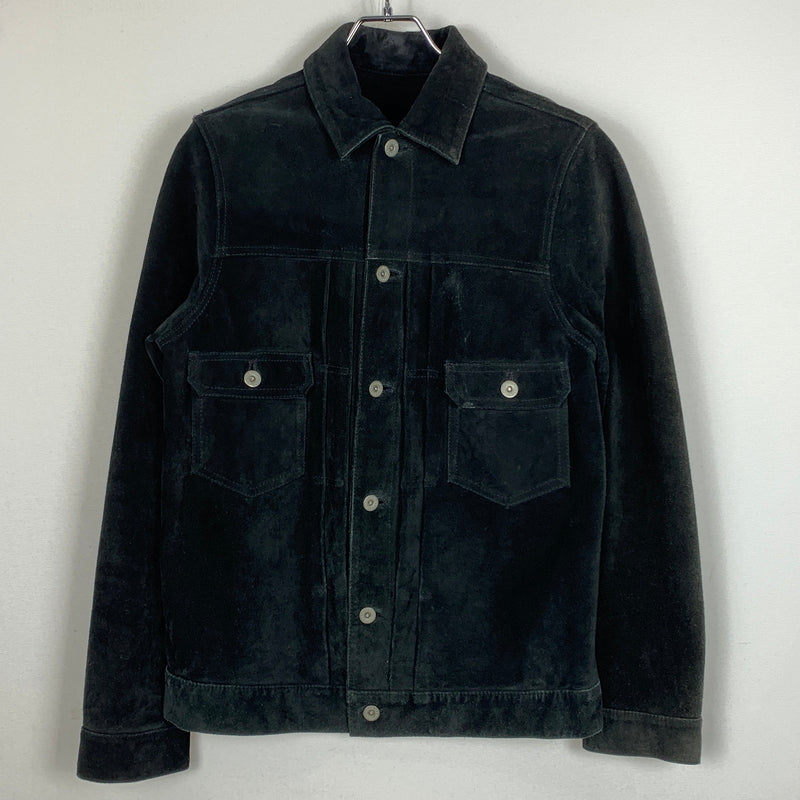 【中古品】【メンズ】 STUSSY ステューシー SUEDE COW LEATHER TRACKER JACKET スエード カウレザー トラッカー ジャケット アウター 142-260826-sa-01-tei サイズ：L カラー：ブラック 万代Net店