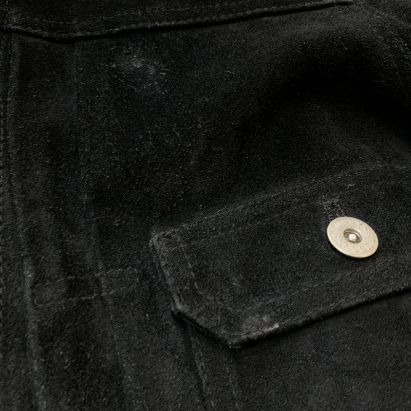 【中古品】【メンズ】 STUSSY ステューシー SUEDE COW LEATHER TRACKER JACKET スエード カウレザー トラッカー ジャケット アウター 142-260826-sa-01-tei サイズ：L カラー：ブラック 万代Net店