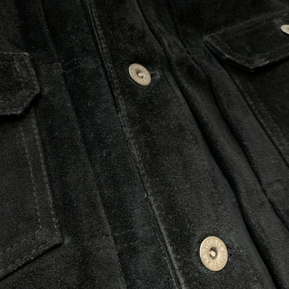 【中古品】【メンズ】 STUSSY ステューシー SUEDE COW LEATHER TRACKER JACKET スエード カウレザー トラッカー ジャケット アウター 142-260826-sa-01-tei サイズ：L カラー：ブラック 万代Net店