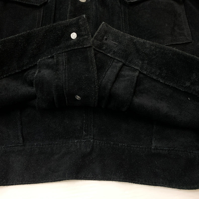【中古品】【メンズ】 STUSSY ステューシー SUEDE COW LEATHER TRACKER JACKET スエード カウレザー トラッカー ジャケット アウター 142-260826-sa-01-tei サイズ：L カラー：ブラック 万代Net店