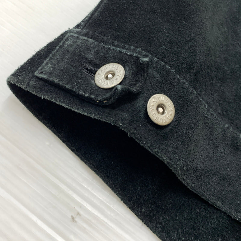 【中古品】【メンズ】 STUSSY ステューシー SUEDE COW LEATHER TRACKER JACKET スエード カウレザー トラッカー ジャケット アウター 142-260826-sa-01-tei サイズ：L カラー：ブラック 万代Net店