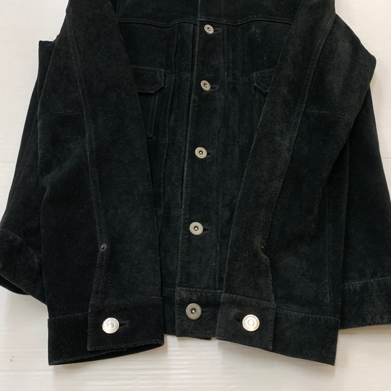 【中古品】【メンズ】 STUSSY ステューシー SUEDE COW LEATHER TRACKER JACKET スエード カウレザー トラッカー ジャケット アウター 142-260826-sa-01-tei サイズ：L カラー：ブラック 万代Net店