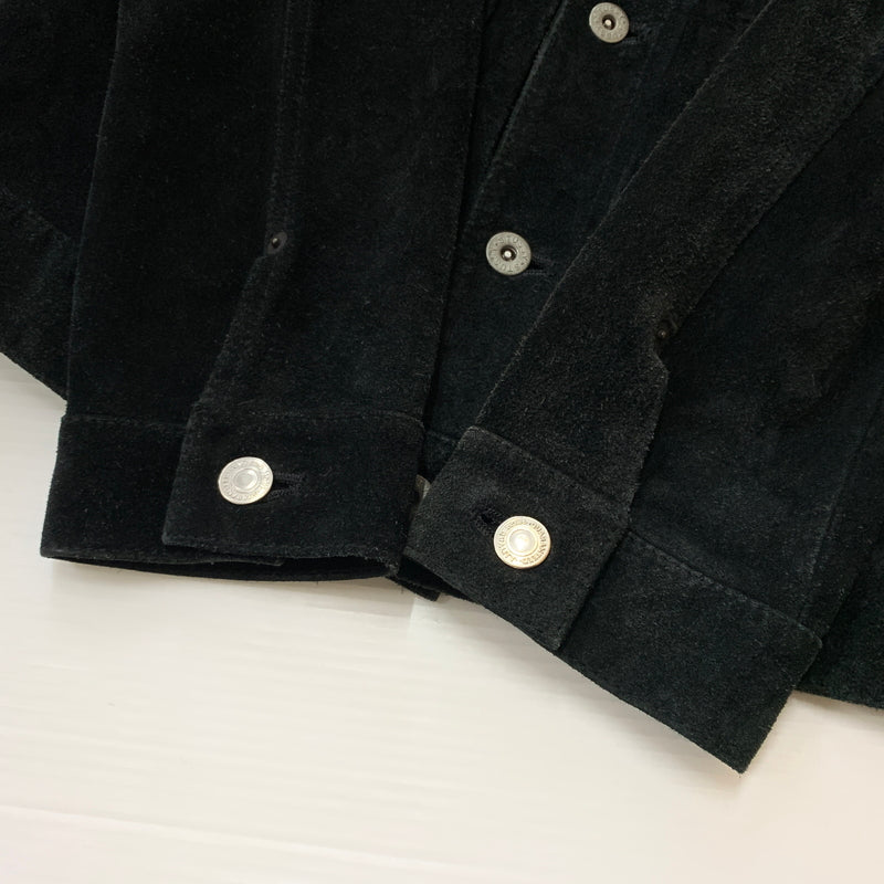 【中古品】【メンズ】 STUSSY ステューシー SUEDE COW LEATHER TRACKER JACKET スエード カウレザー トラッカー ジャケット アウター 142-260826-sa-01-tei サイズ：L カラー：ブラック 万代Net店