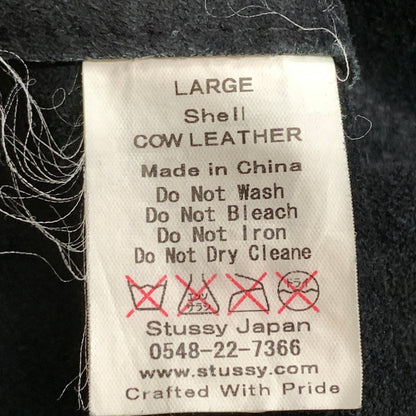 【中古品】【メンズ】 STUSSY ステューシー SUEDE COW LEATHER TRACKER JACKET スエード カウレザー トラッカー ジャケット アウター 142-260826-sa-01-tei サイズ：L カラー：ブラック 万代Net店