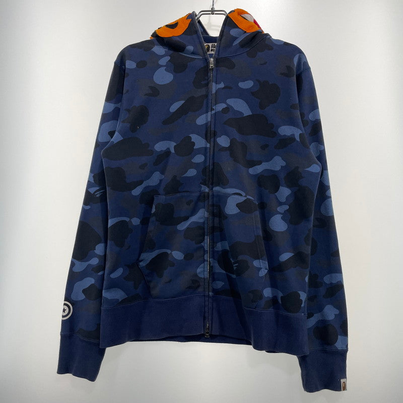 【現状渡し品】【メンズ】 A BATHING APE アベイシングエイプ CAMO TIGER FULL ZIP HOODIE 001ZPG301006X カモ タイガー フルジップ フーディ トップス フルジップパーカー 142-260826-ko-13-teih サイズ：L カラー：ブルー 万代Net店