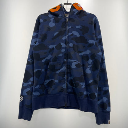 【現状渡し品】【メンズ】 A BATHING APE アベイシングエイプ CAMO TIGER FULL ZIP HOODIE 001ZPG301006X カモ タイガー フルジップ フーディ トップス フルジップパーカー 142-260826-ko-13-teih サイズ：L カラー：ブルー 万代Net店