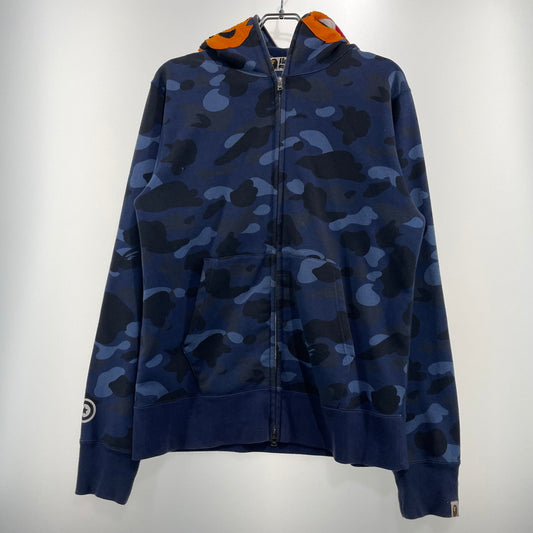 【現状渡し品】【メンズ】 A BATHING APE アベイシングエイプ CAMO TIGER FULL ZIP HOODIE 001ZPG301006X カモ タイガー フルジップ フーディ トップス フルジップパーカー 142-260826-ko-13-teih サイズ：L カラー：ブルー 万代Net店