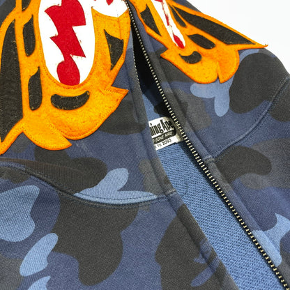 【現状渡し品】【メンズ】 A BATHING APE アベイシングエイプ CAMO TIGER FULL ZIP HOODIE 001ZPG301006X カモ タイガー フルジップ フーディ トップス フルジップパーカー 142-260826-ko-13-teih サイズ：L カラー：ブルー 万代Net店